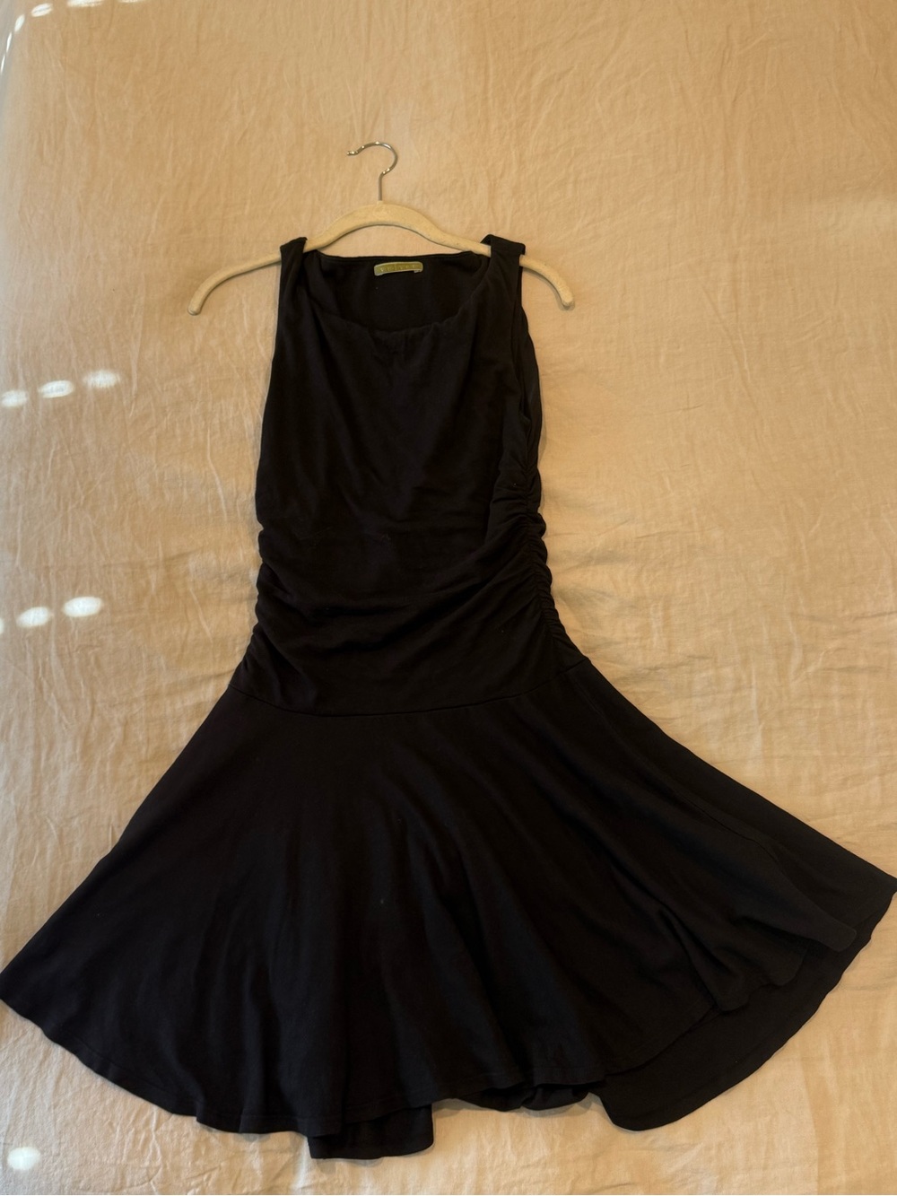 Velvet Black Sleeveless Midi Fit-and-Flare Dress